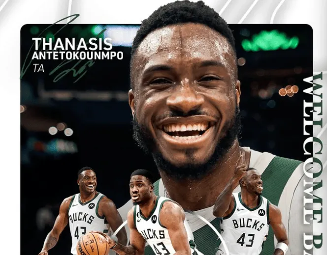 欢迎回来!雄鹿官方晒海报欢迎萨纳西斯-阿德托昆博回归