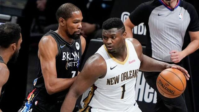 爱游戏体育-篮网备战鹈鹕不敢轻敌 KD：锡安是独一无二的球员